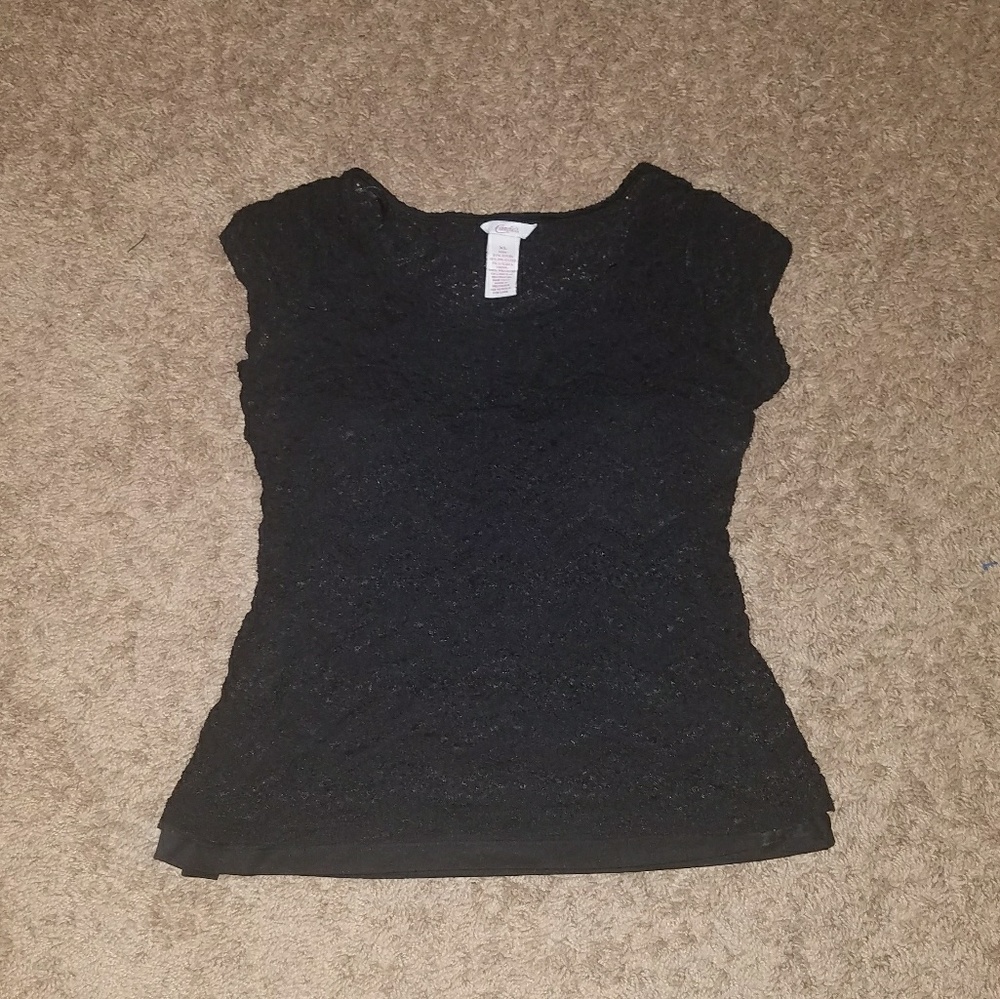 Candie's Lacy Black Blouse